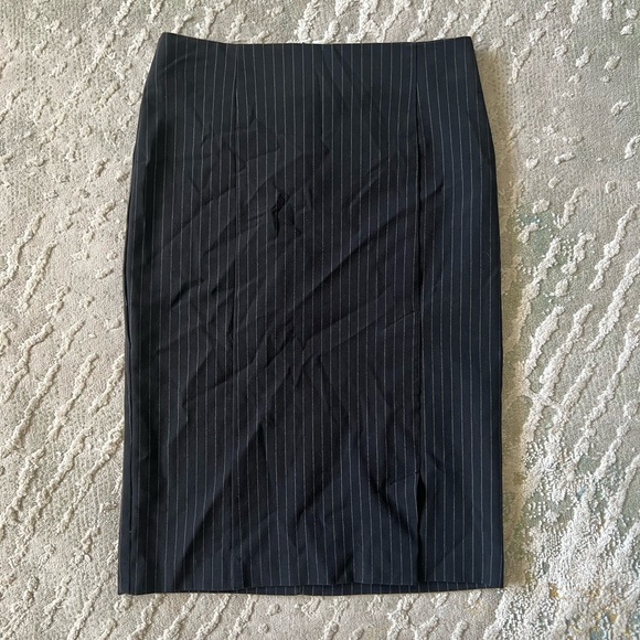579 Black Pinstripe Pencil Skirt - Picture 2 of 3